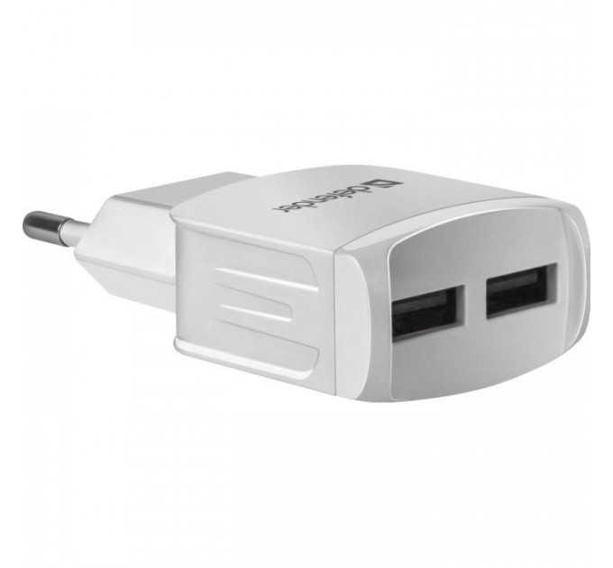 Зарядний пристрій Defender UPA-22 white, 2xUSB, 2.1A (83580)
