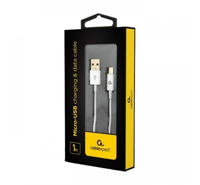 Дата кабель USB 2.0 AM to Micro 5P 1.0m Cablexpert (CC-USB2P-AMmBM-1M-W)