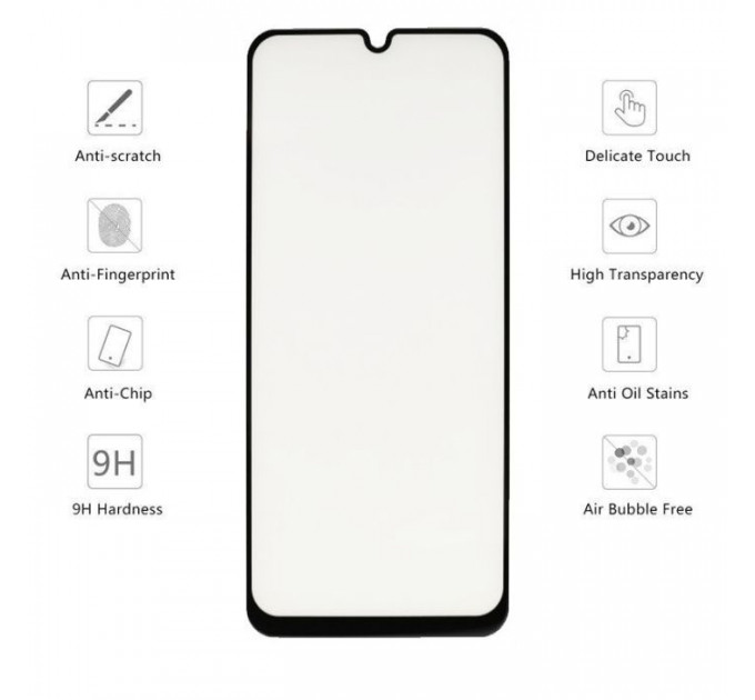 Скло захисне Drobak для Samsung Galaxy A50s (Black) (441624)