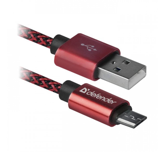 Дата кабель USB 2.0 AM to Micro 5P 1.0m USB08-03T red Defender (87801)