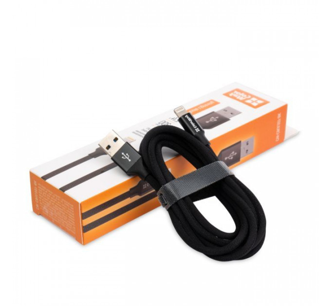 Дата кабель USB 2.0 AM to Lightning 2.0m black ColorWay (CW-CBUL007-BK)