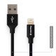 Дата кабель USB 2.0 AM to Lightning 2.0m black ColorWay (CW-CBUL007-BK)