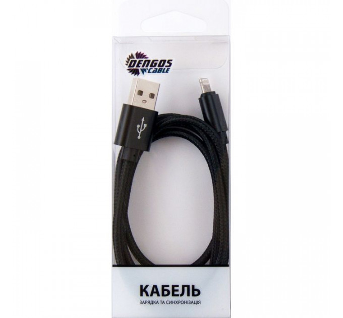 Дата кабель USB 2.0 AM to Lightning 1.0m black Dengos (NTK-L-MT-BLACK)