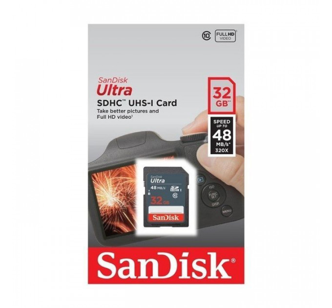 Карта памяти SanDisk 32GB SDHC class 10 UHS-I Ultra Lite (SDSDUNR-032G-GN3IN)