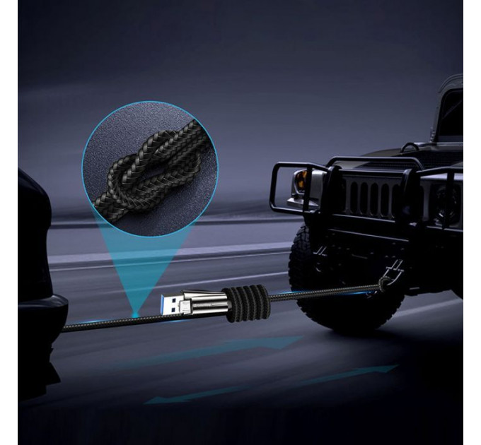 Дата кабель USB 2.0 AM to Micro 5P 1.0m zinc alloy + led black ColorWay (CW-CBUM035-BK)
