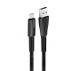 Дата кабель USB 2.0 AM to USB-C 1.0m zinc alloy + led black ColorWay (CW-CBUC035-BK)