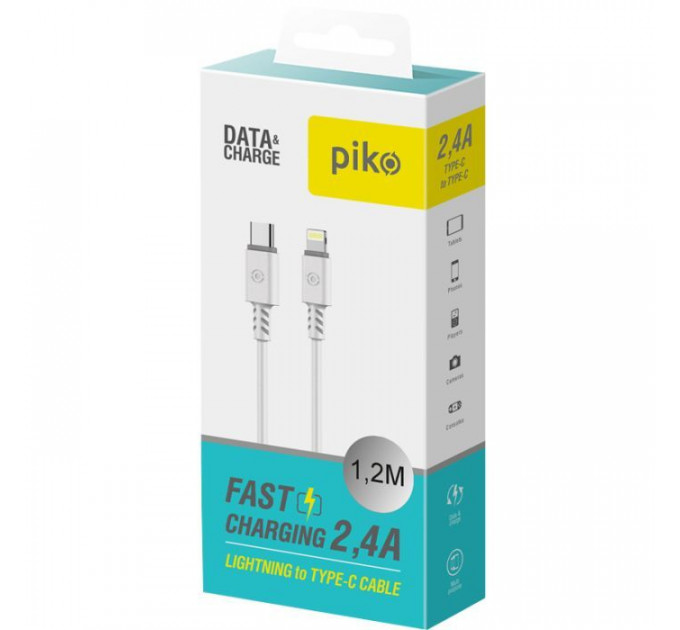 Дата кабель USB-C to Lightning 1.2m CB-TL11 white Piko (1283126504037)