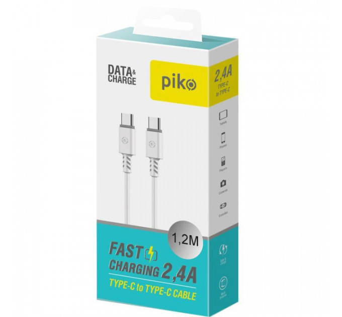 Дата кабель USB-C to USB-C 1.2m CB-TT11 white Piko (1283126504020)