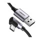 Дата кабель USB 2.0 AM to USB-C 1.0m US284 Angled Alum. Braid Black Ugreen (50941)