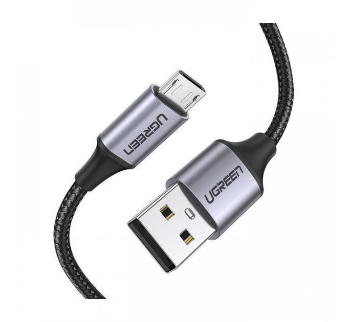 Дата кабель USB 2.0 AM to Micro 5P 2.0m US290 Aluminum Braid Black Ugreen (60148) Дата кабель USB 2.0 AM to Micro 5P 2.0m US290 Aluminum Braid Black Ugreen (60148)