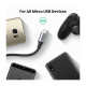 Дата кабель USB 2.0 AM to Micro 5P 2.0m US290 Aluminum Braid Black Ugreen (60148)