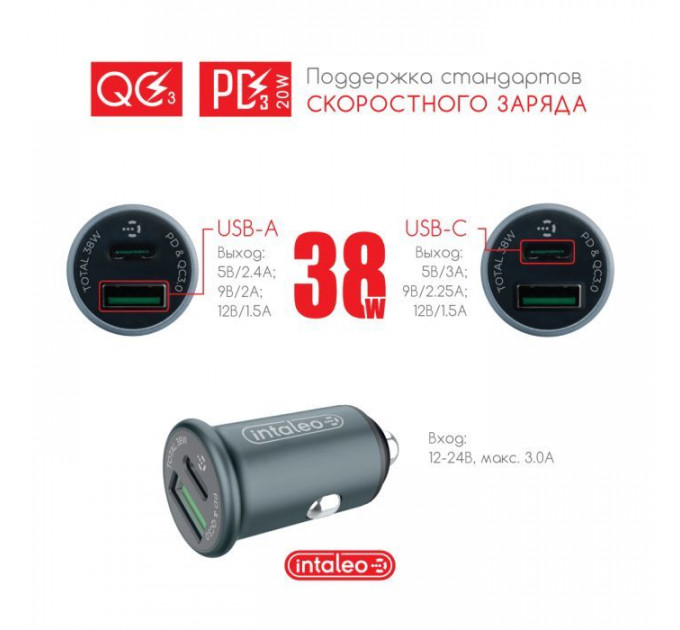 Зарядний пристрій Intaleo CCGQPD238 (1283126509971)