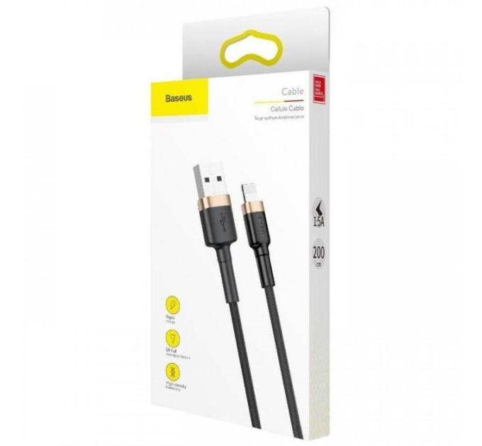 Дата кабель USB 2.0 AM to Lightning 2.0m 1.5A gold-black Baseus (CALKLF-CV1)
