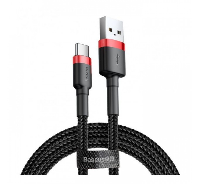 Дата кабель USB 2.0 AM to USB-C 2.0m 2A red-black Baseus (CATKLF-C91)