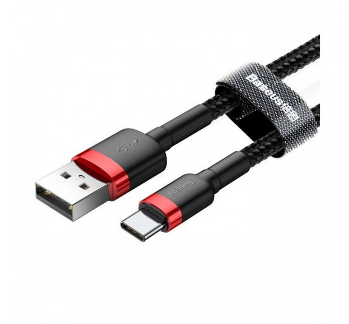 Дата кабель USB 2.0 AM to USB-C 2.0m 2A red-black Baseus (CATKLF-C91)