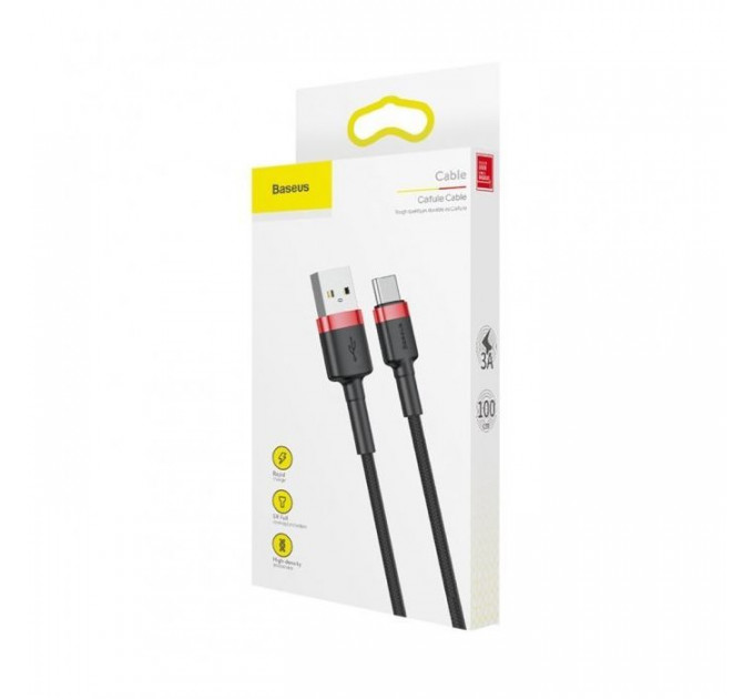 Дата кабель USB 2.0 AM to USB-C 2.0m 2A red-black Baseus (CATKLF-C91)