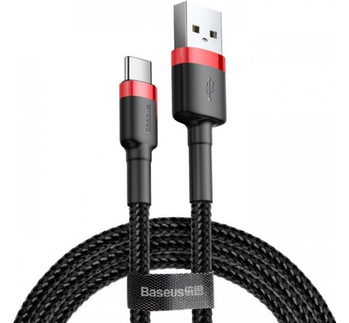 Дата кабель USB 2.0 AM to USB-C 3.0m 3A red-black Baseus (CATKLF-U91) Дата кабель USB 2.0 AM to USB-C 3.0m 3A red-black Baseus (CATKLF-U91)