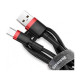 Дата кабель USB 2.0 AM to USB-C 3.0m 3A red-black Baseus (CATKLF-U91)