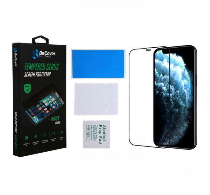 Стекло защитное BeCover Apple iPhone 13\/13 Pro Black (706663)