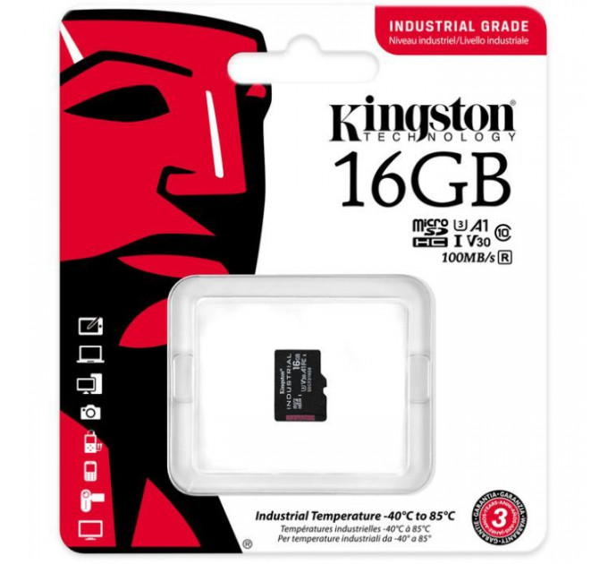 Карта памяти Kingston 16GB microSDHC class 10 UHS-I V30 A1 (SDCIT2\/16GBSP)