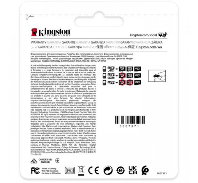 Карта памяти Kingston 16GB microSDHC class 10 UHS-I V30 A1 (SDCIT2\/16GBSP)