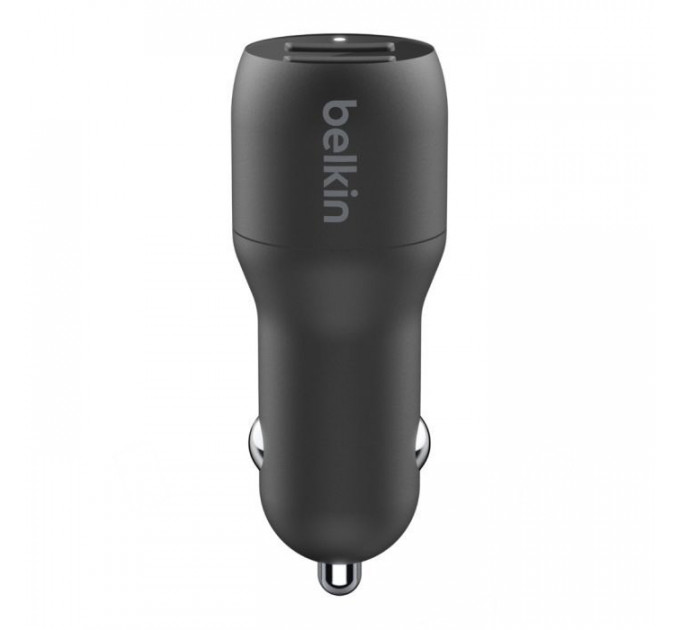 Зарядное устройство для Belkin Car Charger (24W) Dual USB-A, USB-A - Lightning, 1m, black (CCD001BT1MBK)