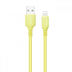 Дата кабель USB 2.0 AM to Lightning 1.0m soft silicone yellow ColorWay (CW-CBUL043-Y)