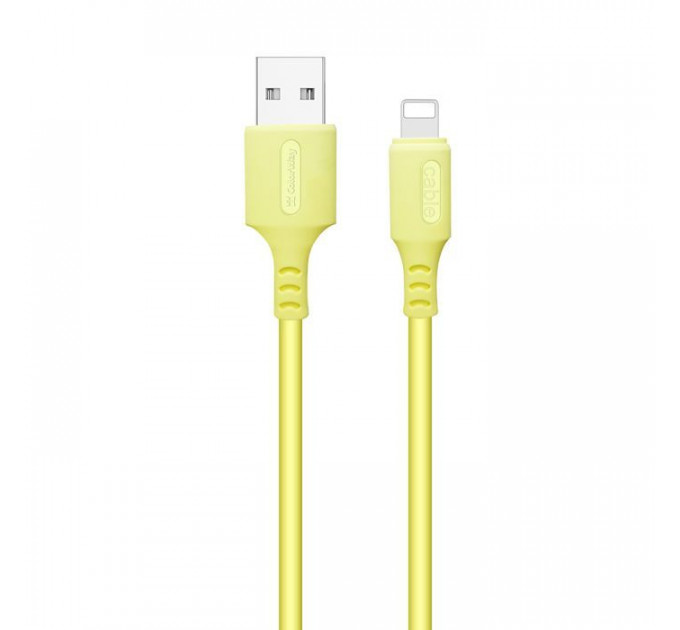 Дата кабель USB 2.0 AM to Lightning 1.0m soft silicone yellow ColorWay (CW-CBUL043-Y)