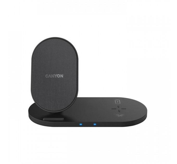 Зарядний пристрій Canyon 2in1 Wireless 10W\/7.5W\/5W Type-C 1.2 m (CNS-WCS202B)