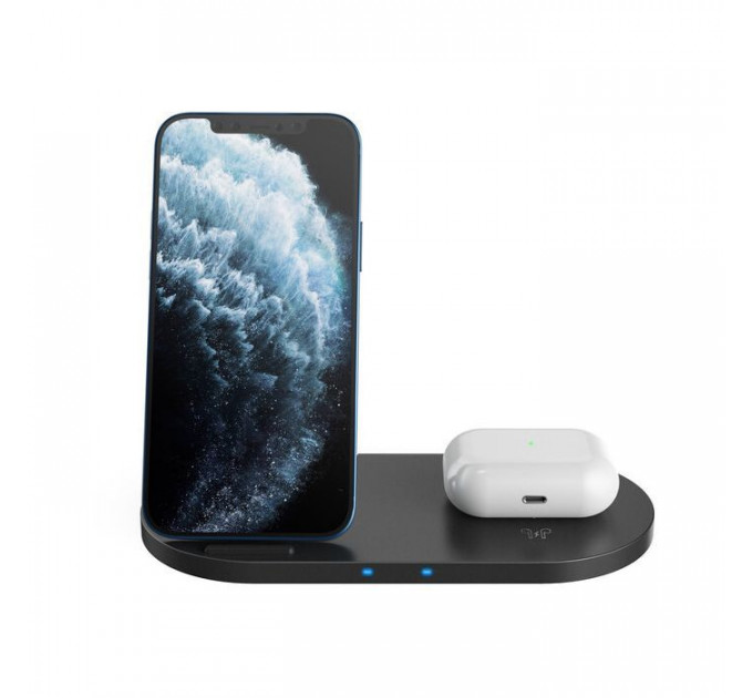Зарядний пристрій Canyon 2in1 Wireless 10W\/7.5W\/5W Type-C 1.2 m (CNS-WCS202B)