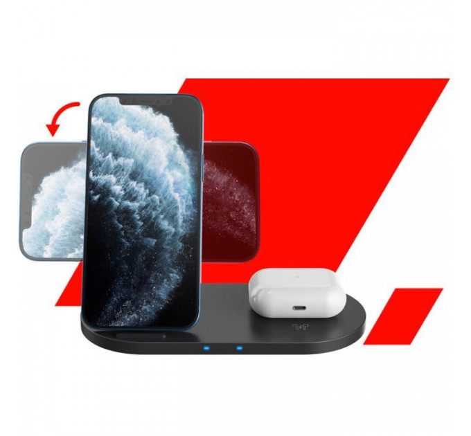 Зарядний пристрій Canyon 2in1 Wireless 10W\/7.5W\/5W Type-C 1.2 m (CNS-WCS202B)