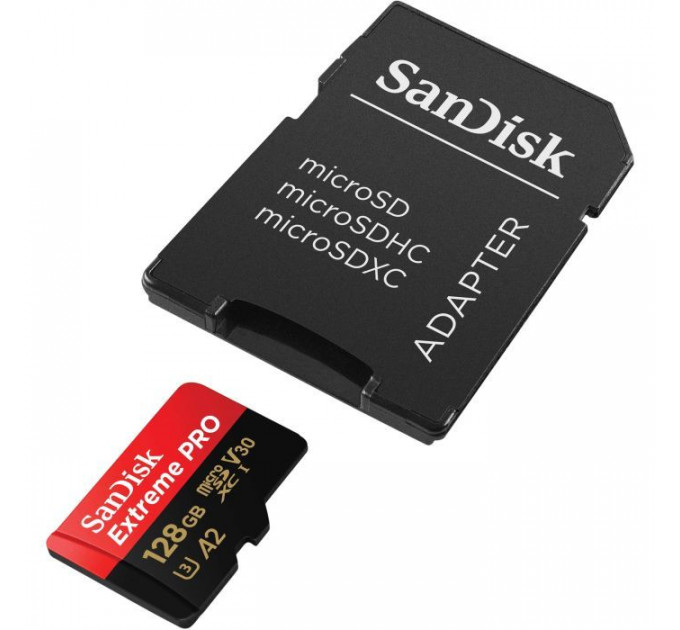 Карта пам/'яті SanDisk 128 GB microSDXC UHS-I U3 Extreme Pro+SD Adapter (SDSQXCD-128G-GN6MA)