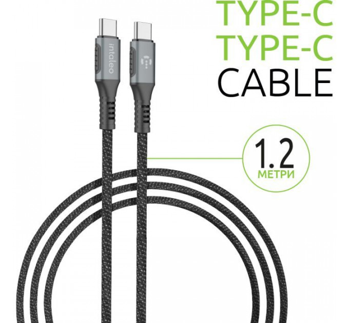 Дата кабель USB-C to USB-C 1.2m CBGPD60WTT1 60W grey Intaleo (1283126518096)