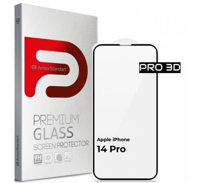 Скло захисне Armorstandart Pro 3D Apple iPhone 14 Pro Black (ARM66355)