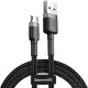 Дата кабель USB 2.0 AM to Micro 5P 0.5m Cafule 2.4A Black-Grey Baseus (CAMKLF-AG1)