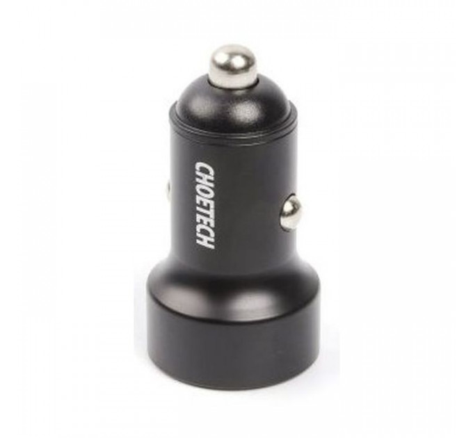 Зарядний пристрій Choetech car 2хUSB-C 40W PD black (С0054-BK)