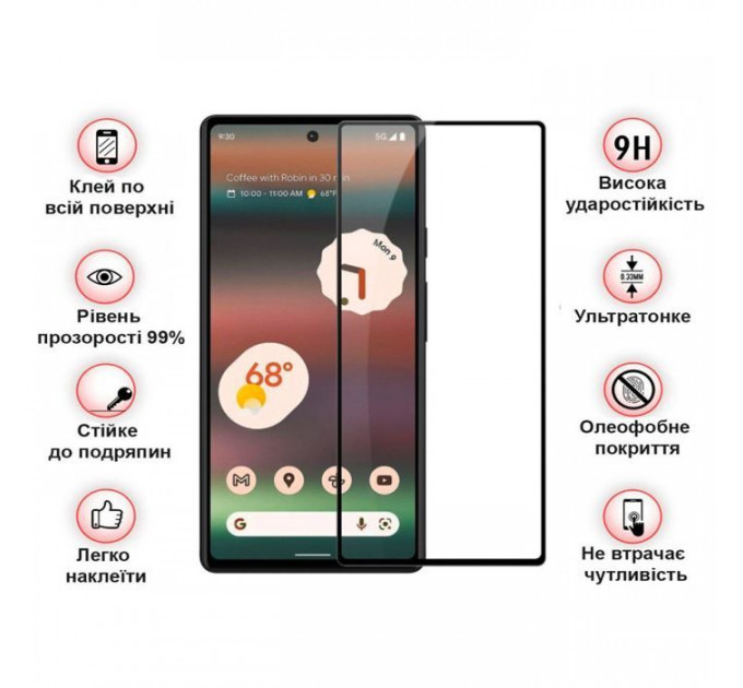Скло захисне BeCover Google Pixel 6A Black (708757)