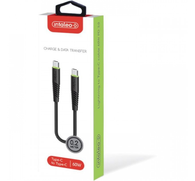 Дата кабель USB-C to USB-C 0.2m CBFLEXTT0 60W Intaleo (1283126559495)