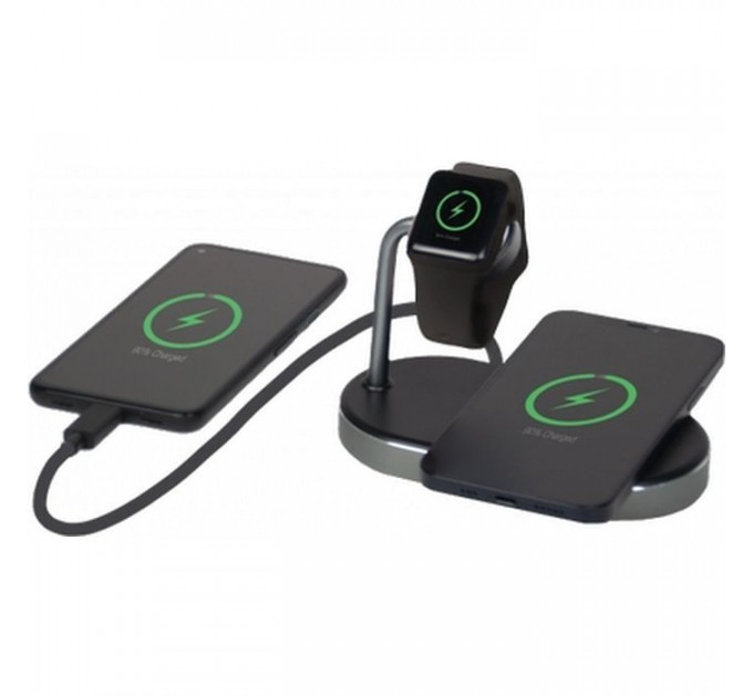 Зарядний пристрій Verbatim 3in1 Apple Watch and iPhone Charging Stand (49556)