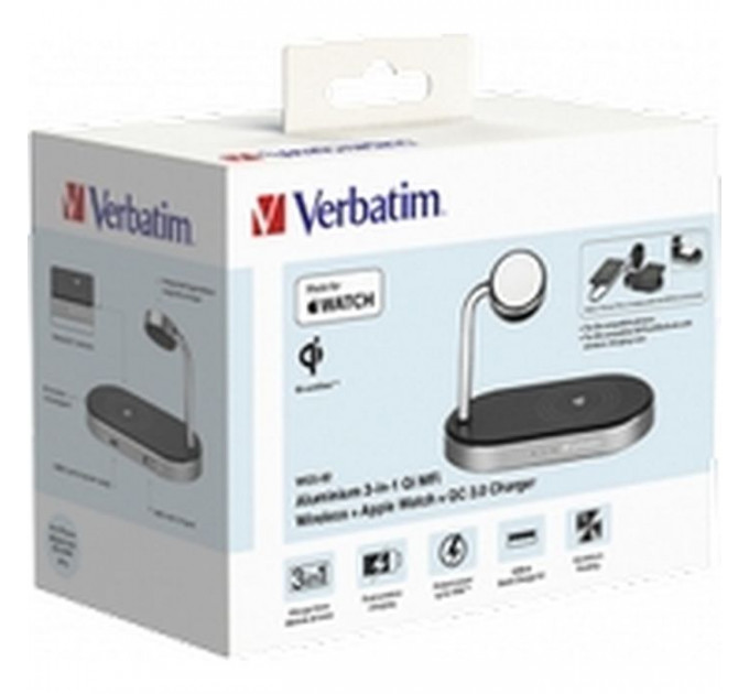 Зарядний пристрій Verbatim 3in1 Apple Watch and iPhone Charging Stand (49556)