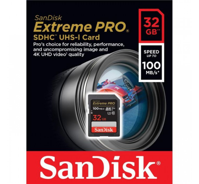 Карта памяти SanDisk 32GB SD class 10 UHS-I U3 V30 Extreme PRO (SDSDXXO-032G-GN4IN)