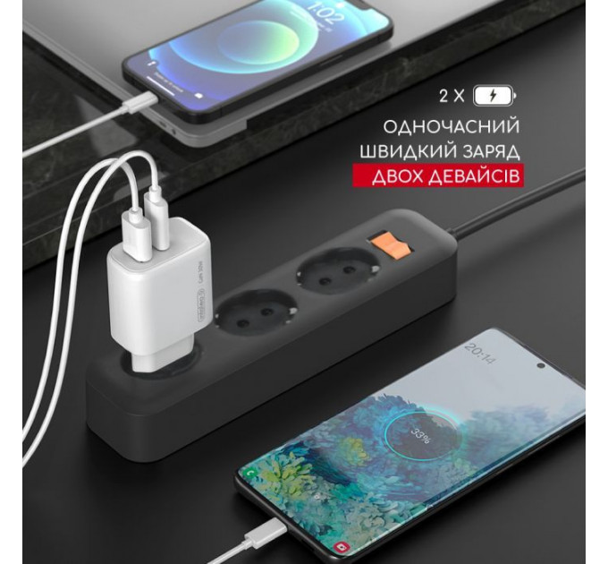 Зарядное устройство для Intaleo 30W GAN USB-C PD+USB-A QC 3.0 white (1283126578274)