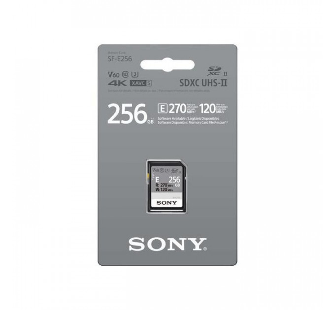 Карта памяти Sony 256GB SDXC class 10 UHS-II U3 V60 (SFE256.ET4)