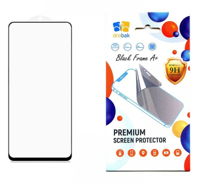 Скло захисне Drobak Xiaomi Redmi 12 Black Frame A+ (535385)