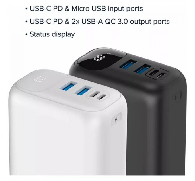 Батарея універсальна Canyon PB-301 30000mAh PD\/20W, QC\/3.0 (CNE-CPB301B)