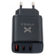Зарядное устройство Vinga 2xUSB-C PD30W + USB-A QC30W Display 30W Max (VCR30ACCDB)