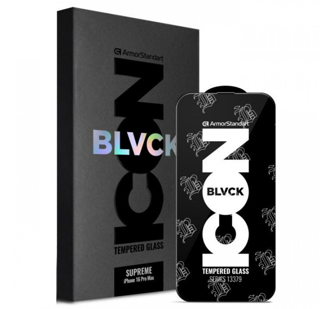 Скло захисне Armorstandart Supreme Black Icon 3D Apple iPhone 16 Pro Max Black (ARM78038)