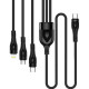 Дата кабеля USB-C to Lightning + Micro 5P + USB-C 1.2m 3.0A (PD60W data) Black ColorWay (CW-CBPDU3060-BK)