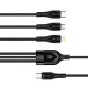 Дата кабеля USB-C to Lightning + Micro 5P + USB-C 1.2m 3.0A (PD60W data) Black ColorWay (CW-CBPDU3060-BK)