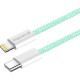 Дата кабель USB-C to Lightning 1.0m 27W green ColorWay (CW-CBPDCL061-G)